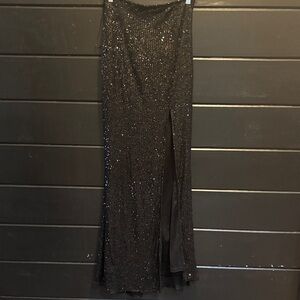 Elegant Black Sequin Skirt